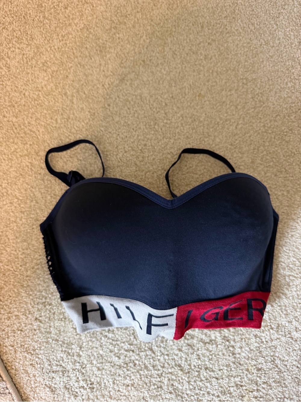 Tommy Hilfiger Navy Bralette with Signature Red & White Band